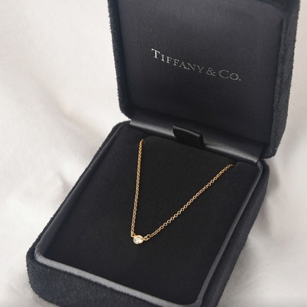 Tiffany & Co. Diamonds by the Yard Single Diamond Pendant .05ct 18K Gold - Picture 6 of 11